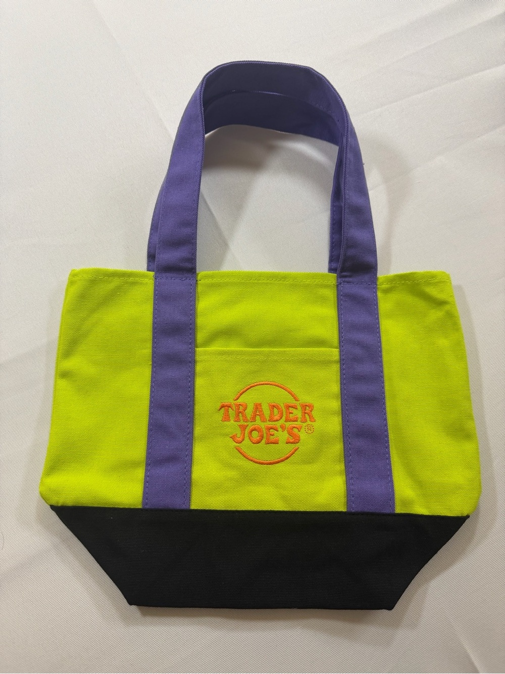 Trader Joe’s 2026 Halloween Mini Canvas Tote Green Purple Black NWT